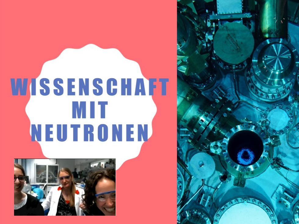 Grafik mit der Aufschrift Wissenschaft mit Neutronen