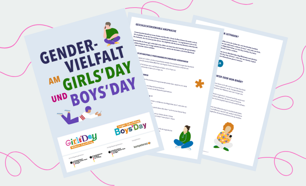 Grafik zur Handreichung Gendervielfalt beim Girls'Day und Boys'Day